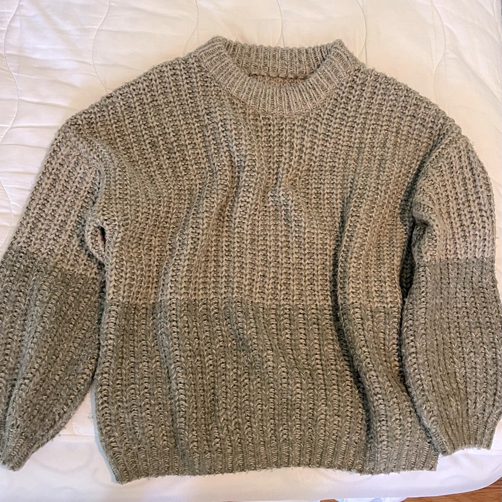 green sweater